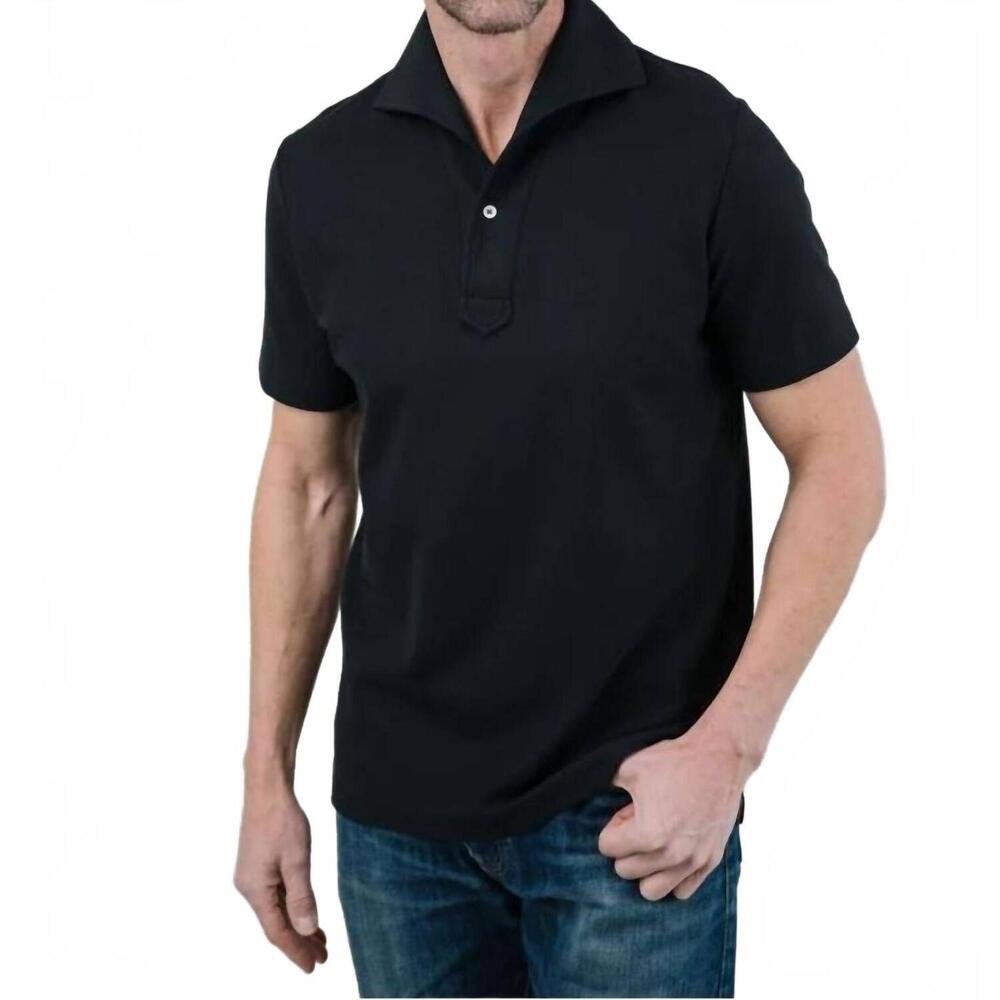 NEW EDWARD ARMAH capri short sleeve polo in black